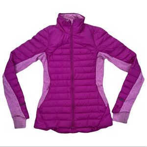 Lululemon fluff off puffer jacket women’s size 4 purple outdoor ski coat F163